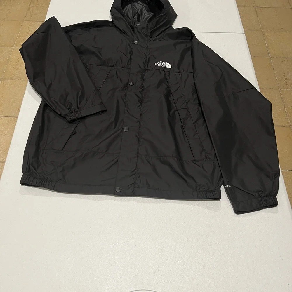 The North Face Rain Hoodie Black Full Zip Teen 18-20 Years  NWOT